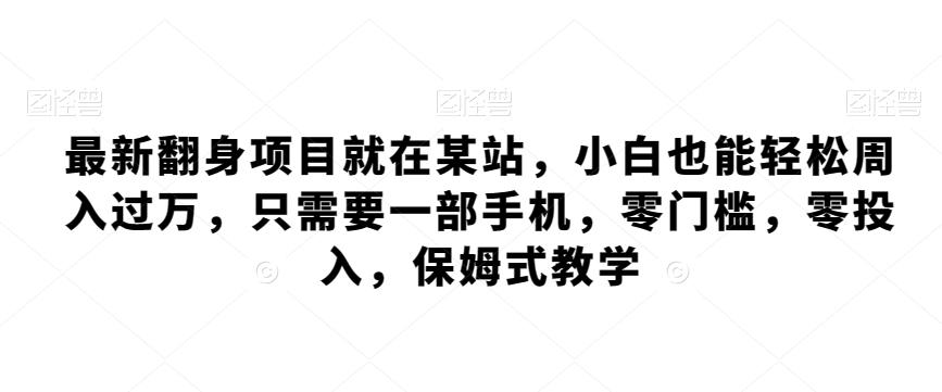 最新翻身项目就在某站，小白也能轻松周入过万，只需要一部手机，零门槛，零投入，保姆式教学-冒泡网