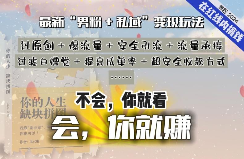 2024，“男粉+私域”还是最耐造、最赚、最轻松、最愉快的变现方式【揭秘】-冒泡网