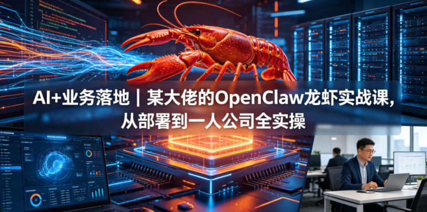 AI+业务落地｜某大佬的OpenClaw小龙虾实战课，从部署到一人公司全实操-冒泡网