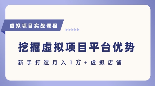 抓住虚拟项目各平台优势，新手轻松月入1W+(给出具体建议)-冒泡网
