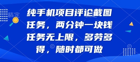 纯手机项目评论截图任务，两分钟一块钱 任务无上限多劳多得，随时随地都能做【揭秘】-冒泡网