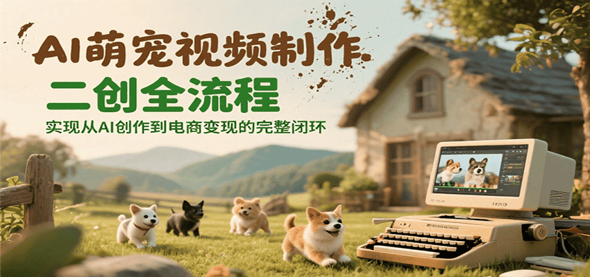 AI萌宠视频制作二创全流程，实现从AI创作到电商变现的完整闭环-冒泡网