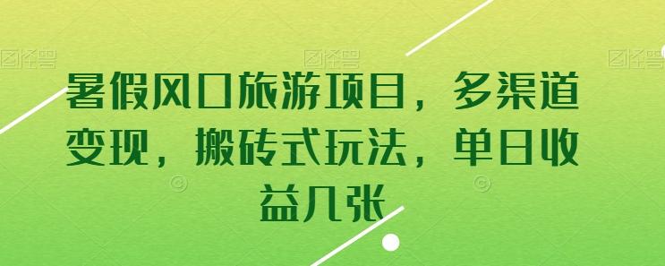 暑假风口旅游项目，多渠道变现，搬砖式玩法，单日收益几张【揭秘】-冒泡网