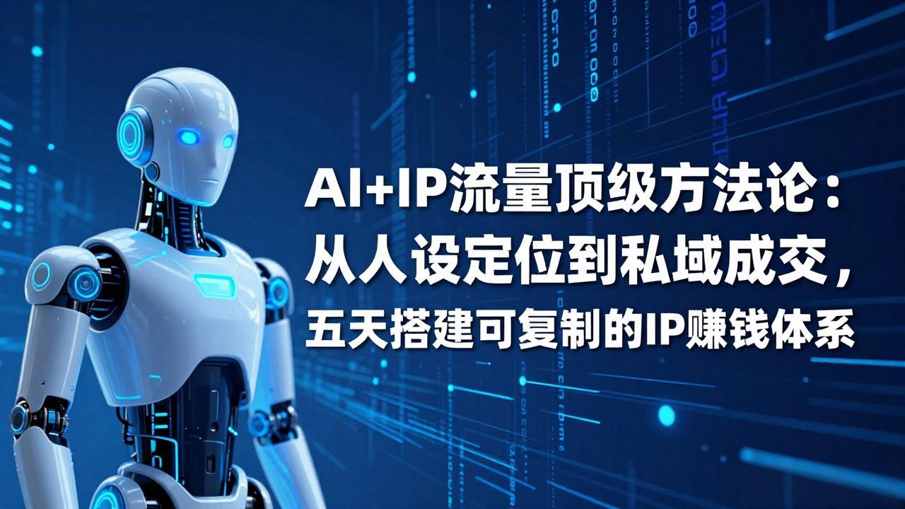 AI+IP顶级方法论：从人设定位到私域成交，五天搭建可复制的IP赚钱体系-冒泡网