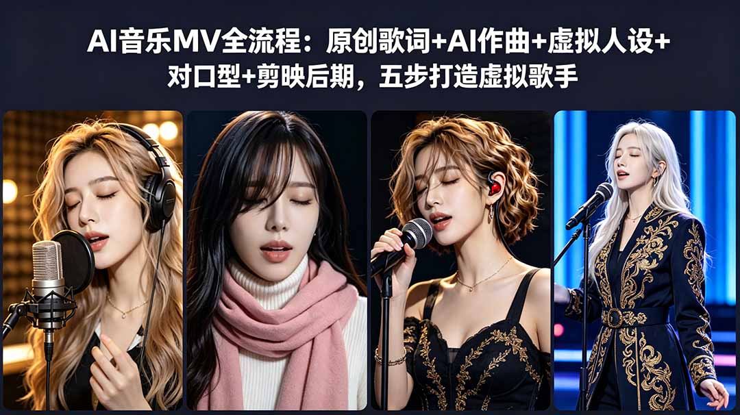 AI音乐MV全流程：原创歌词+AI作曲+虚拟人设+对口型+剪映后期，五步打造虚拟歌手-冒泡网
