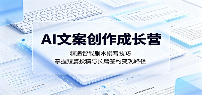 AI文案创作成长营：精通智能剧本撰写技巧，掌握短篇投稿与长篇签约变现路径-冒泡网
