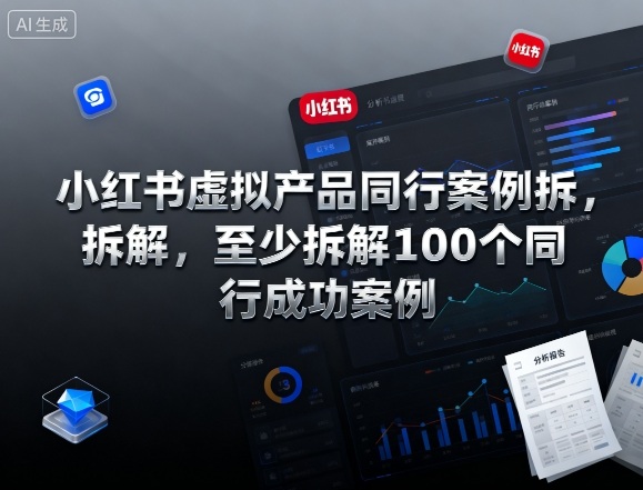 小红书虚拟产品同行案例拆解，至少拆解100个同行成功案例-冒泡网