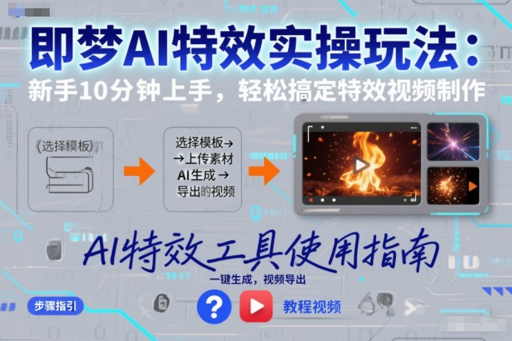 即梦AI特效实操玩法：新手10分钟上手，轻松搞定特效视频制作-冒泡网