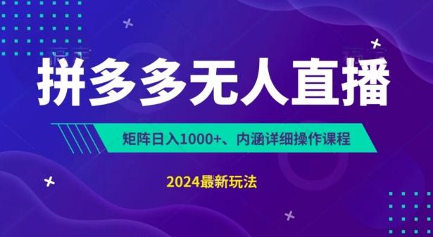 拼多多无人直播不封号，0投入，3天必起，无脑挂机，日入1k+【揭秘】-冒泡网