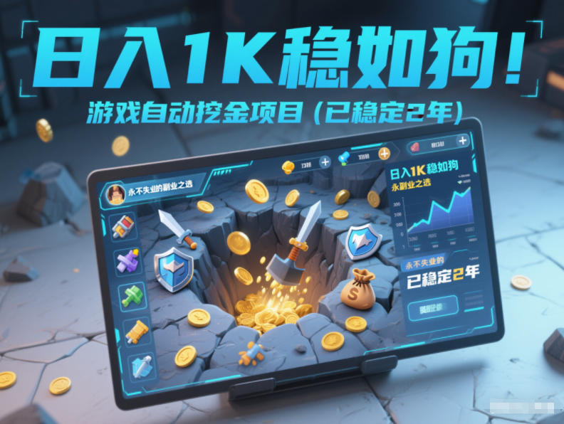日入1K稳如狗！游戏自动挖金项目(已稳定2年)，永不失业的副业之选【揭秘】-冒泡网