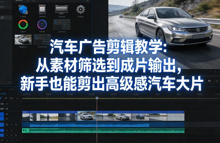 汽车广告剪辑教学：从素材筛选到成片输出，新手也能剪出高级感汽车大片-冒泡网