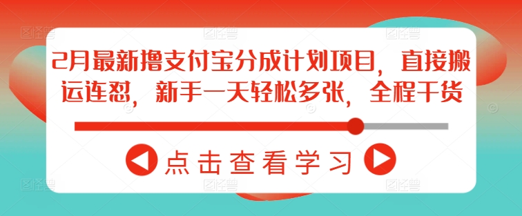 2月最新撸支付宝分成计划项目，直接搬运连怼，新手一天轻松多张，全程干货-冒泡网