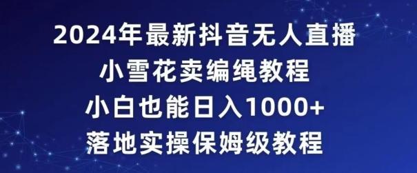 2024年抖音最新无人直播小雪花卖编绳项目，小白也能日入1000+落地实操保姆级教程【揭秘】-冒泡网