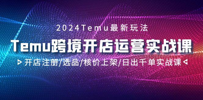 2024Temu跨境开店运营实战课，开店注册/选品/核价上架/日出千单实战课-冒泡网