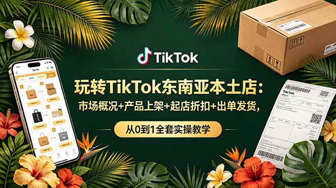 玩转TikTok东南亚本土店：市场概况+产品上架+起店折扣+出单发货，从0到1全套实操教学-冒泡网
