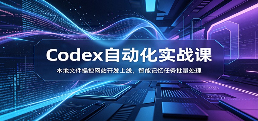 Codex自动化实战课：本地文件操控网站开发上线，智能记忆任务批量处理-冒泡网