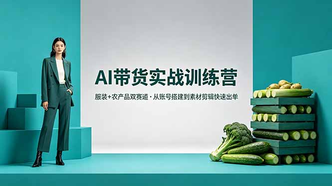 64d1926068103c1cef8fc02b929385cb.jpeg AI带货实战训练营,服装+农产品双赛道,从账号搭建到素材剪辑快速出单
