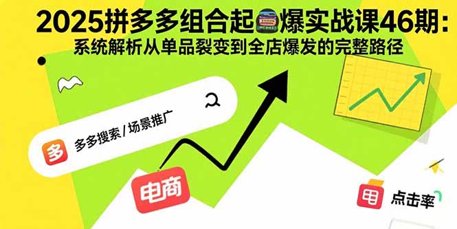 2025拼多多组合起爆实战课46期：系统解析从单品裂变到全店爆发的完整路径-冒泡网