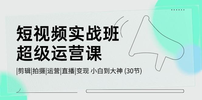 短视频实战班超级运营课 |剪辑|拍摄|运营|直播|变现 小白到大神 (30节)-冒泡网