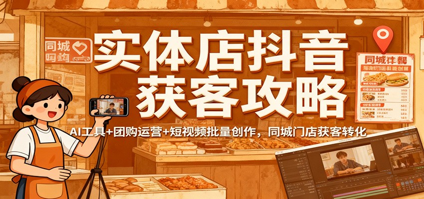 实体店抖音获客攻略：AI工具+团购运营+短视频批量创作，同城门店获客转化-冒泡网