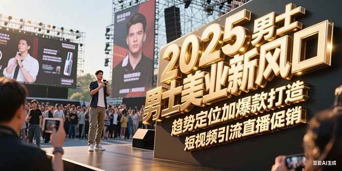2025男士美业新风口，趋势定位加爆款打造，短视频引流直播促销-冒泡网