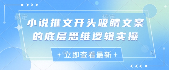 小说推文开头吸睛文案的底层思维逻辑实操-冒泡网