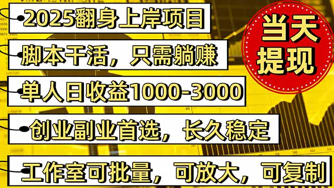 稳定八年美金掘金2.0脚本干活，只需躺赚。单人日收益1000-3000可批量、…-冒泡网