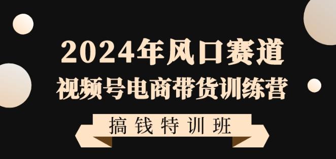 2024年风口赛道视频号电商带货训练营搞钱特训班，带领大家快速入局自媒体电商带货-冒泡网