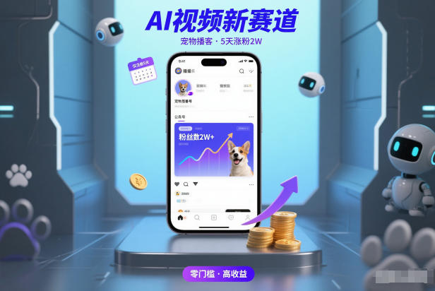 AI视频新赛道，宠物播客仅注册5天涨粉2W，收益非常可观-冒泡网