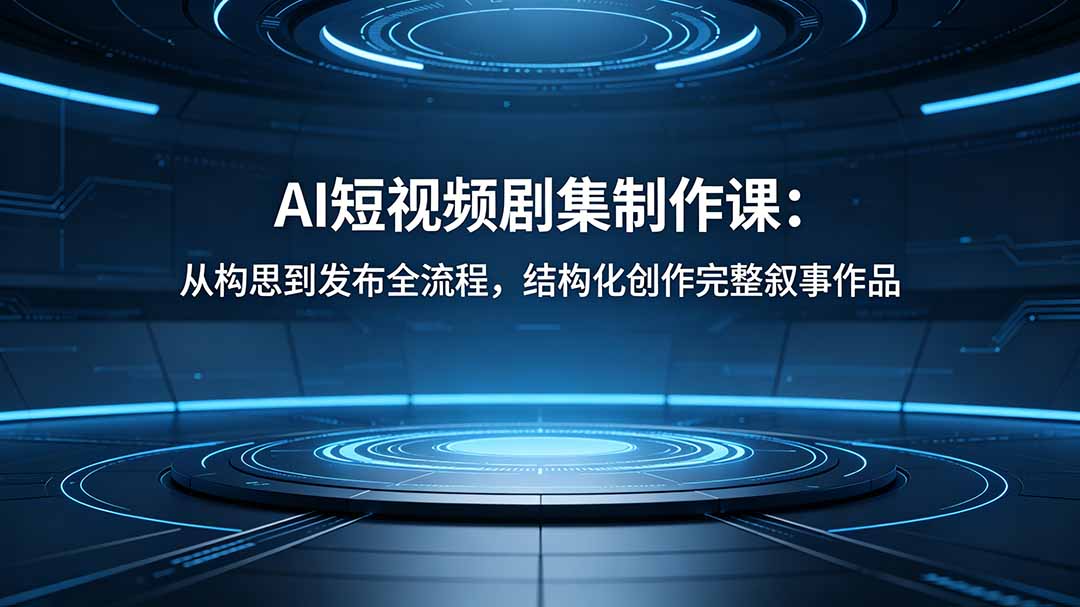 AI短视频剧集制作课：从构思到发布全流程，结构化创作完整叙事作品-冒泡网