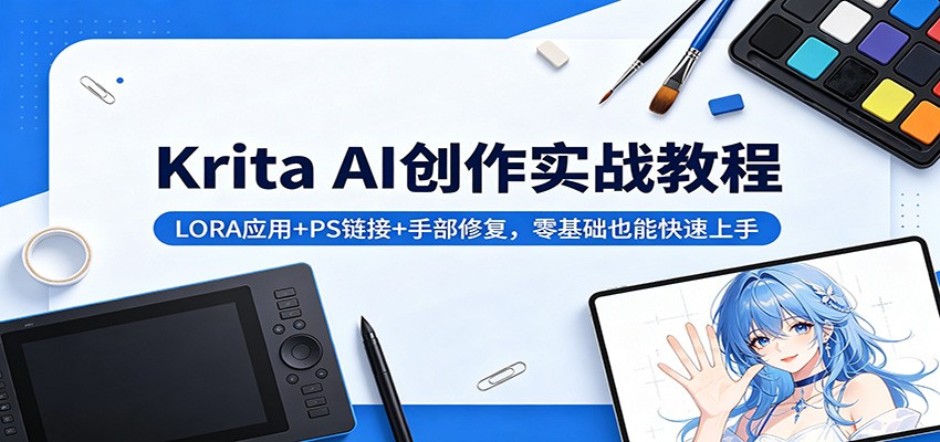 Krita AI创作实战教程：LORA应用+PS链接+手部修复，零基础也能快速上手-冒泡网