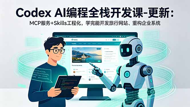 Codex AI编程全栈开发课-更新：MCP服务+Skills工程化，学完能开发旅行网站、重构企业系统-冒泡网
