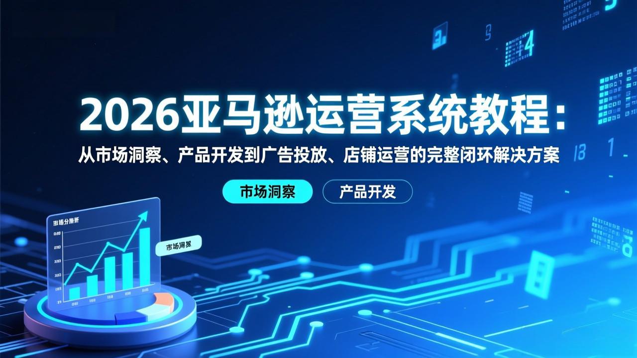 2026亚马逊运营系统教程:从市场洞察、产品开发到广告投放、店铺运营的完整闭环解决方案-冒泡网