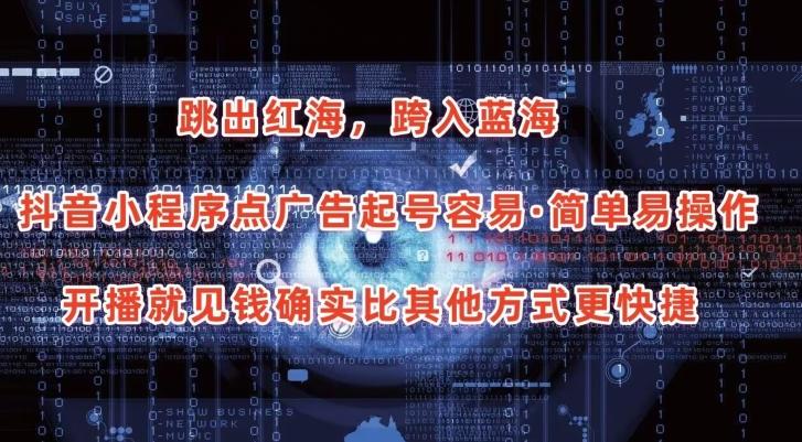 抖音小程序点广告项目，起号容易，简单易操作，开播就见有收益【揭秘】-冒泡网
