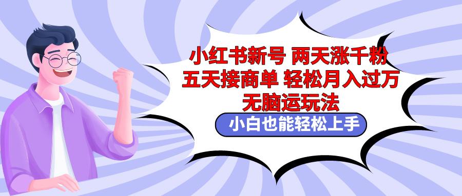 小红书新号两天涨千粉五天接商单轻松月入过万 无脑搬运玩法 小白也能轻…-冒泡网