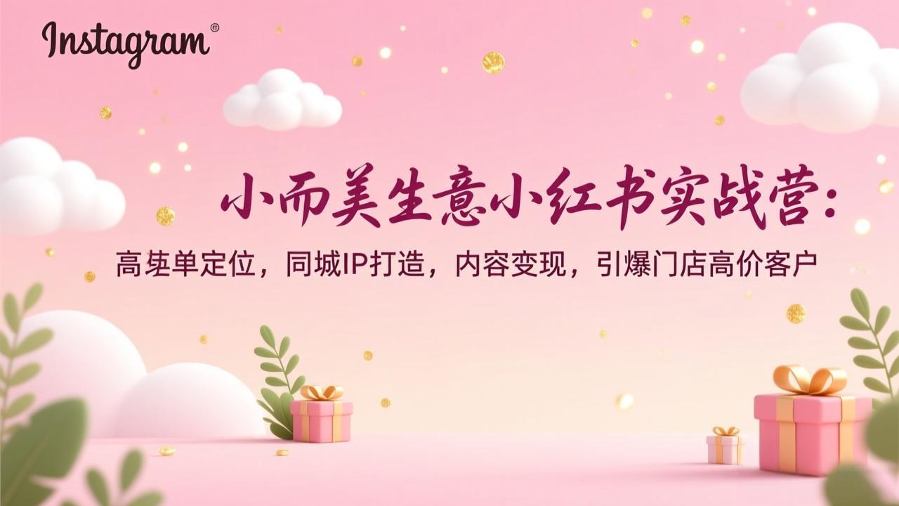 小而美生意小红书实战营：高客单定位，同城IP打造，内容变现，引爆门店高价客户-冒泡网