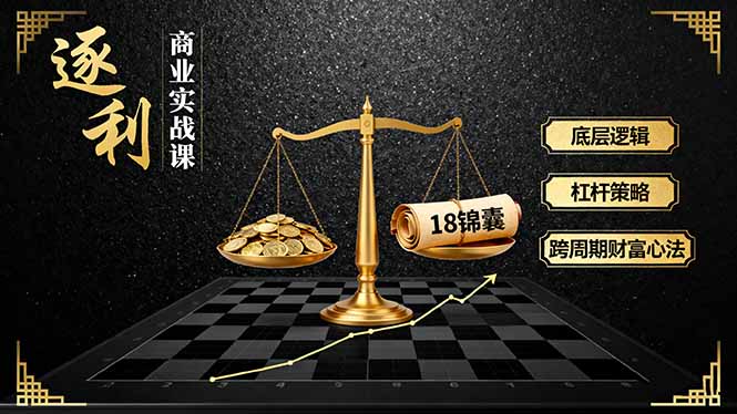 《逐 利》商业实战课，底层逻辑、杠杆策略、18锦囊，跨周期财富心法(更新-冒泡网