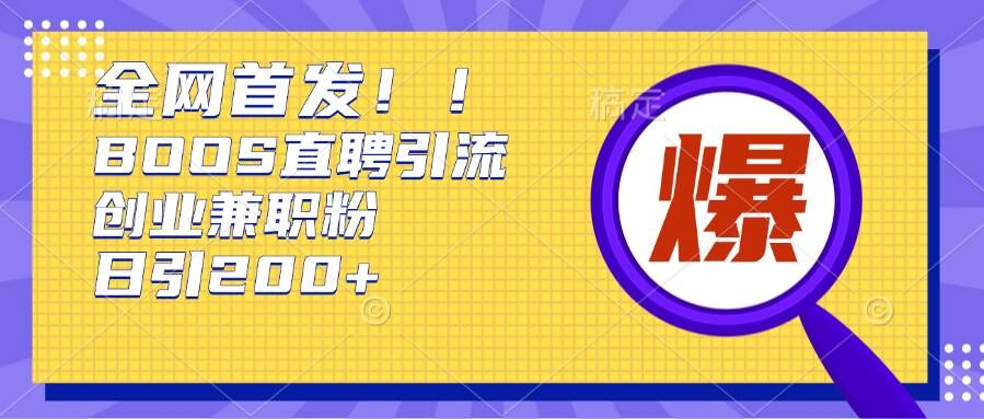 通过Boss直聘，每天轻松钓到200+多条创业大鱼的秘籍【揭秘】-冒泡网