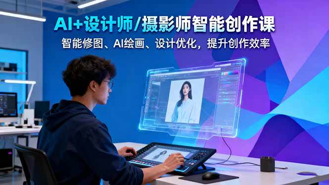 6ffe67c42cbb26c56d4c69b3f46de8fe.jpeg AI+设计师/摄影师智能创作课:智能修图、AI绘画、设计优化,提升创作效率
