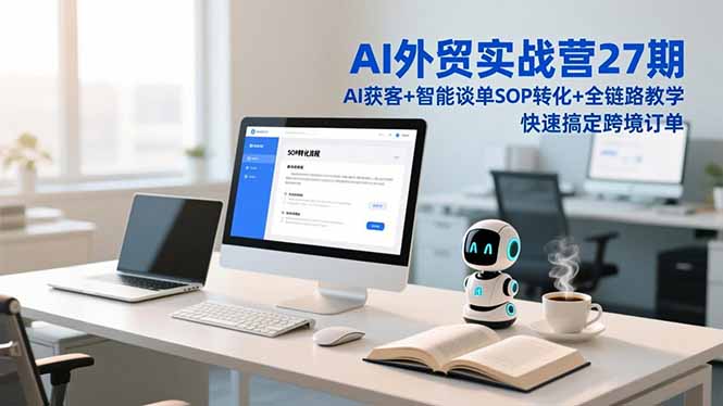 AI外贸实战营27期，AI获客+智能谈单+SOP转化+全链路教学，快速搞定跨境订单-冒泡网