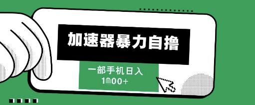 205新风口，加速器暴力自撸，单机日入1k+【揭秘】-冒泡网