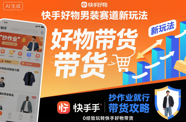 快手好物男装赛道新玩法，抄作业就行，0经验玩转快手好物带货-冒泡网