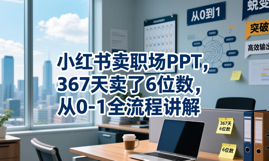 小红书卖职场PPT，367天卖了6位数，从0-1全流程讲解-冒泡网