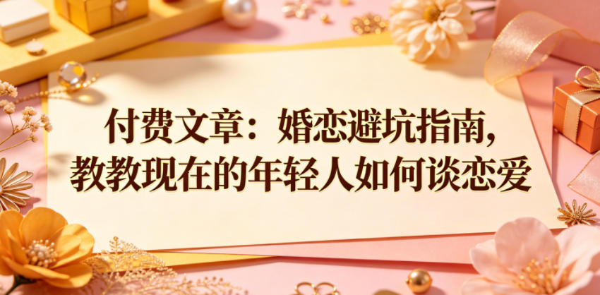 付费文章：婚恋避坑指南，教教现在的年轻人如何谈恋爱-冒泡网