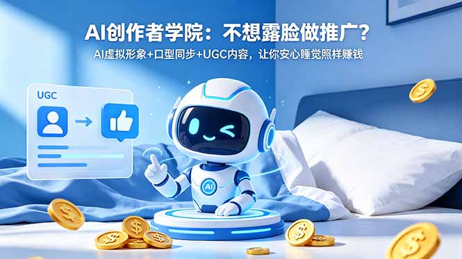 AI创作者学院：不想露脸做推广？AI虚拟形象+口型同步+UGC内容，让你安心睡觉照样赚钱-冒泡网