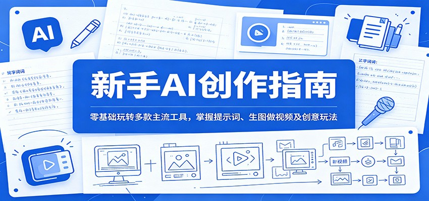 新手AI创作指南：零基础玩转多款主流工具，掌握提示词、生图做视频及创意玩法-冒泡网