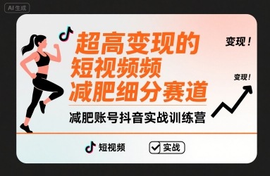 超高变现的短视频减肥细分赛道，减肥账号抖音实战训练营-冒泡网