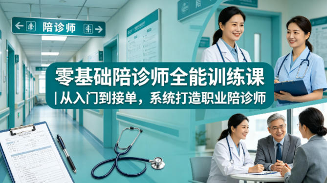 零基础陪诊师全能训练课｜从入门到接单，系统打造职业陪诊师-冒泡网