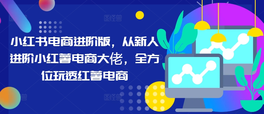 小红书电商进阶版，从新人进阶小红薯电商大佬，全方位玩透红薯电商-冒泡网