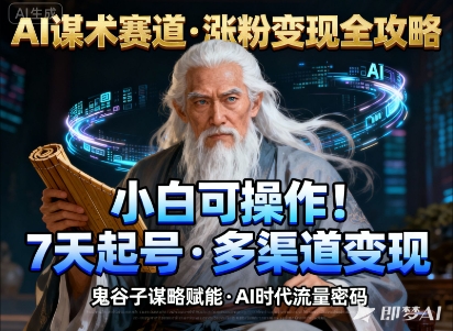 AI谋术赛道,涨粉快速,变现方式多样,小白可操作-冒泡网